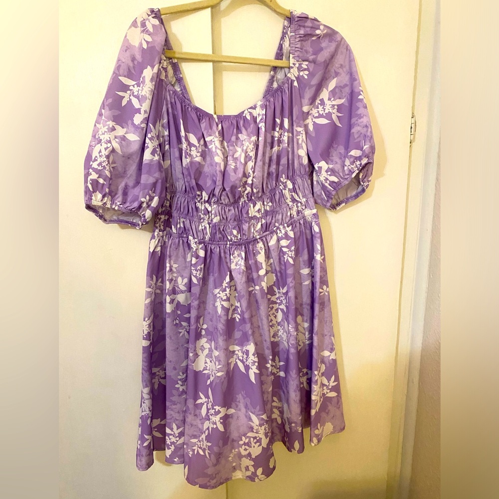 SHEIN Purple Floral Mini Dress